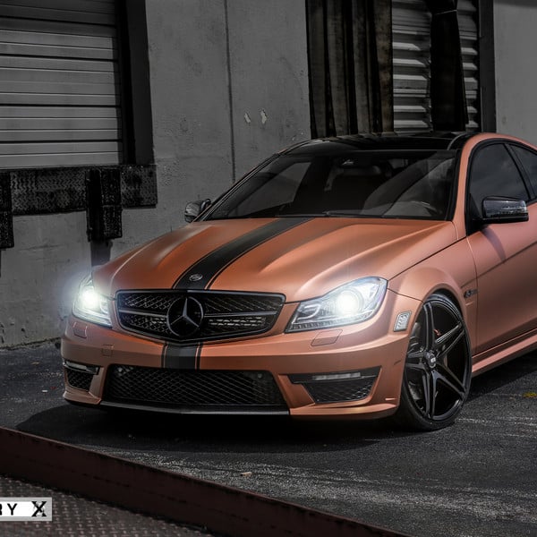 Mercedes C63 AMG Coupe on Matte Black Rims - Photo by XO Luxury