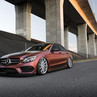 Air Lifted Mercedes C-Class Rolling on Vossens - Photo by Vossen