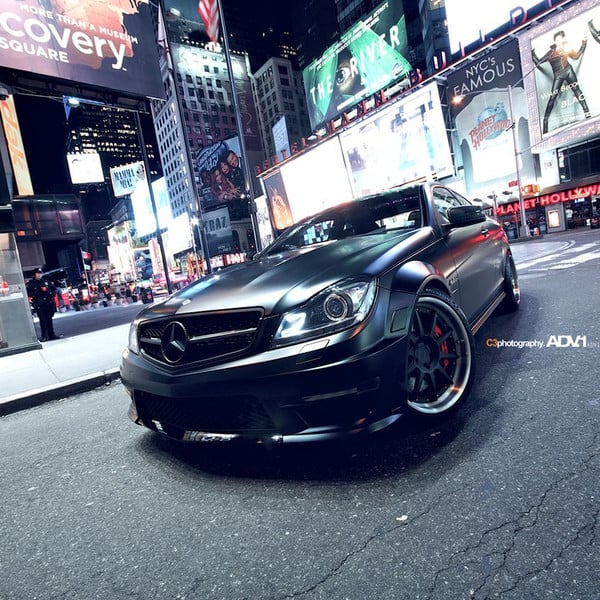 German Muscles in the Big Apple - Mercedes C63 on ADV1 Wheels - Photo by ADV.1