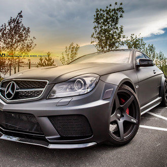 Widebody Mercedes C63 AMG in Matte Black - Photo by ADV.1