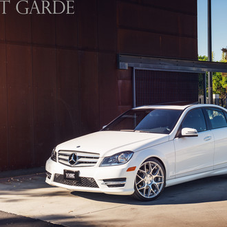 White Mercedes C Class with Custom Grille - Photo by Avant Garde Wheels
