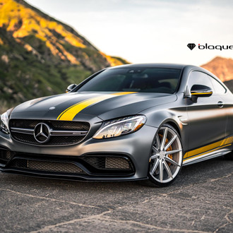 Racing Looks of Custom Gray Matte Mercedes C Class With Yellow Stripes