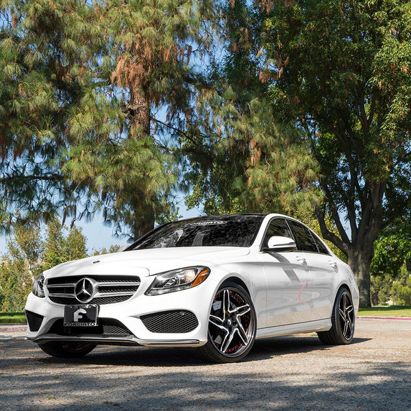 White Mercedes C Class with Chrome Front Lip - Photo by Forgiato