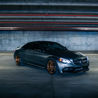Beautiful Photoset of Mercedes C-Class Coupe on Golden Rims - Photo by Vossen