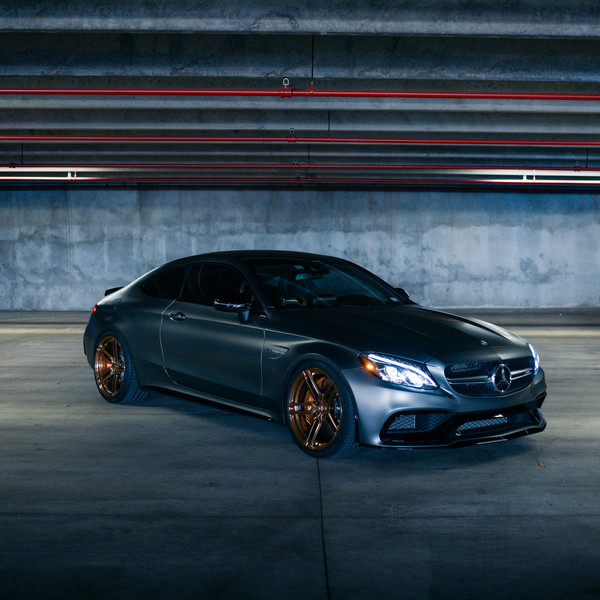 Beautiful Photoset of Mercedes C-Class Coupe on Golden Rims - Photo by Vossen