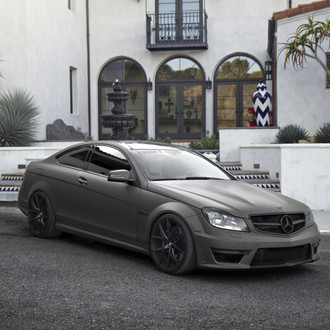 Gray Mercedes C Class Done Right and Fitted with Blacked Out Grille