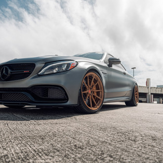 Gray Mercedes C Class with Aftermarket Front Bumper - Photo by Vossen