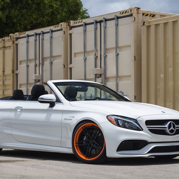 White Mercedes C Class with Aftermarket Front Bumper - Photo by Anrky Wheels