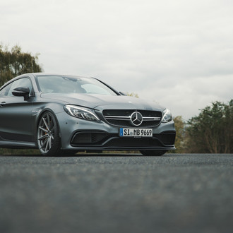 Gray Mercedes C Class Makes a Statement on the Road Fitted with Custom Rims