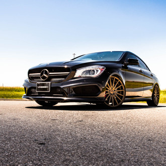 Carbon Fiber Dash Trim in Black Mercedes CLA - Photo by Vossen