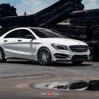 Custom White Mercedes CLA with Canards - Photo by Vossen