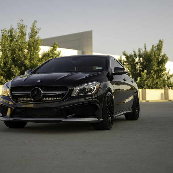 Custom Blacked Out Mercedes CLA Class - Photo by Zito Wheels