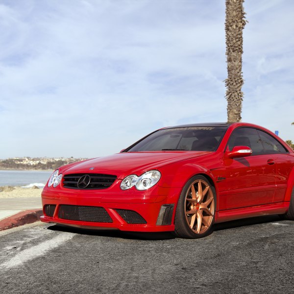 Red Mercedes CLK Class with Carbon Fiber Canards - Photo by Zito Wheels