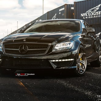 Custom Mercedes CLS Class with Blacked Out Grille - Photo by Vellano