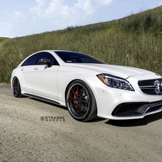 White Mercedes CLS-Class with Carbon Fiber Front Lip - Photo by Strasse Forged