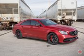 Fascinating Red Mercedes CLS Class Rocking Forged Vossen Wheels