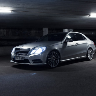Sparkle of Luxury on Custom Silver Mercedes E Class