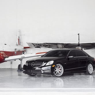 Black Mercedes E Class with Crystal Clear Headlights - Photo by Niche