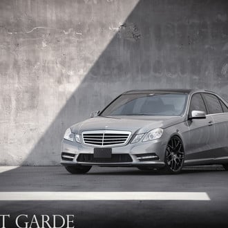 Gray Mercedes E-Class with Chrome Billet Grille - Photo by Avant Garde Wheels