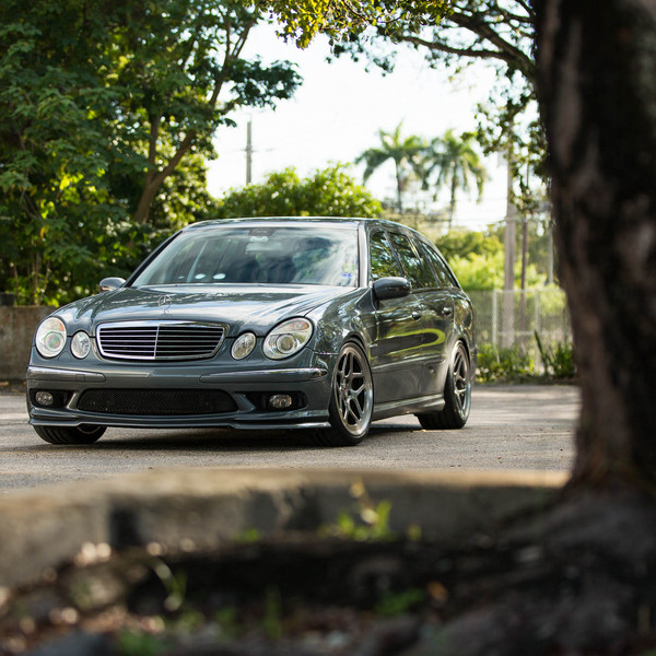 Mercedes E Class with Custom Front Bumper Cover - Photo by Vossen
