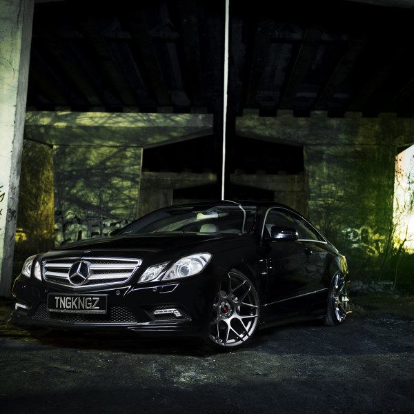 Black Mercedes E Class with Custom Chrome Grille - Photo by JR Wheels