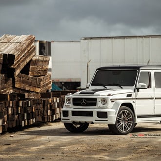Custom Body Kit on White Mercedes G Class - Photo by Vellano