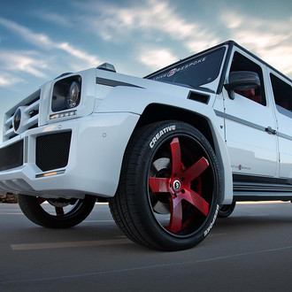 White Mercedes G Class with Custom Front Bumper - Photo by Forgiato