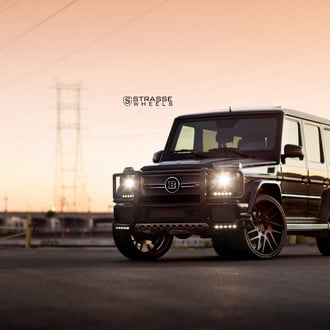 Black Mercedes G-Class with Aftermarket Bumper Guard - Photo by Strasse Forged