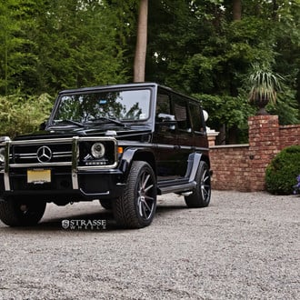 Unique Customized Black Mercedes G-Class Featuring a Spare Tire