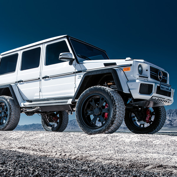 White Mercedes G Class with Polished Bumper Guard - Photo by Forgiato