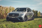 Gray Mercedes GLC Class Features Blacked Out Vossen Wheels for Aggressive Look