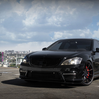 All Black Mercedes S Class with Crystal Clear Eyes