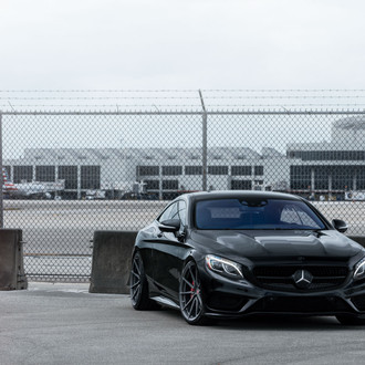 Custom Front Bumper on Black Mercedes S Class - Photo by Vossen