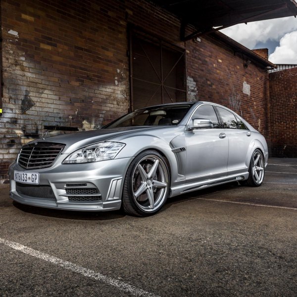 Silver Mercedes S Class with Chrome Billet Grille - Photo by Vossen