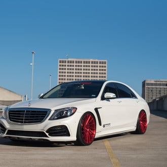Mercedes S550 by Prior Design on Candy Red Vossens - Photo by Vossen