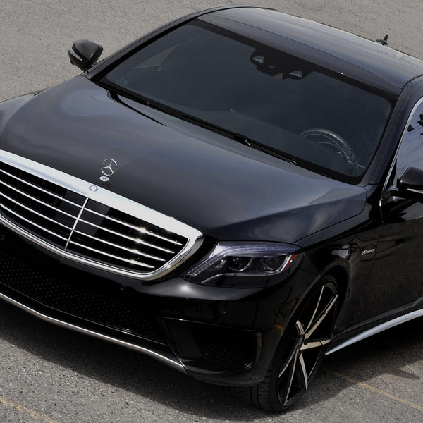 Gloss Black Mercedes S63 on Custom Lexani Rims - Photo by Lexani