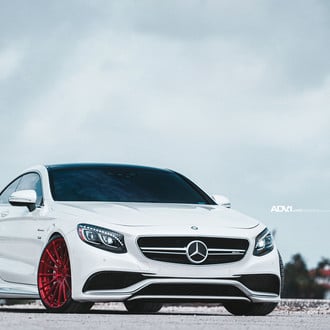 Beautiful White Mercedes S Class Coupe on Red ADV.1s from Miami - Photo by ADV.1