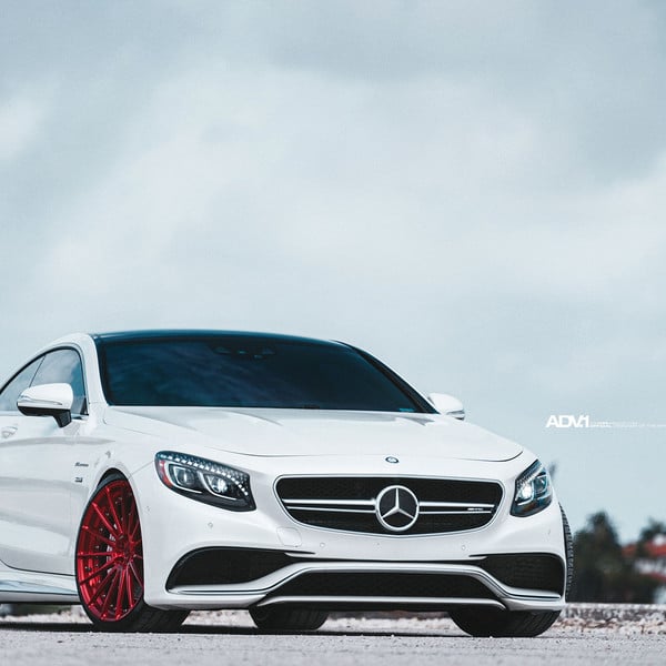 Beautiful White Mercedes S Class Coupe on Red ADV.1s from Miami - Photo by ADV.1
