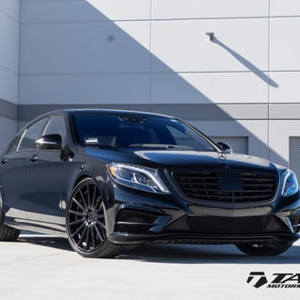 Black Mercedes S Class with Custom Front Bumper Cover - Photo by Vossen