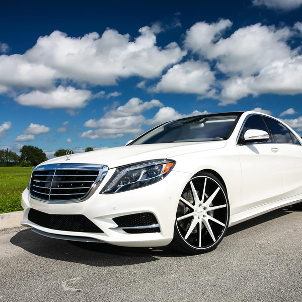 White Mercedes S Class with Custom Bumper - Photo by Vossen