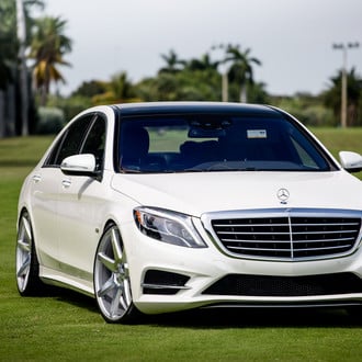 High End White Mercedes S Class With Aftermarket Parts