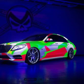 Custom Painted Mercedes S Class with Chrome Grille - Photo by Vossen