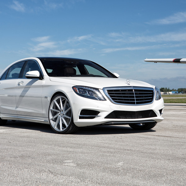 White Mercedes S Class with Chrome Grille - Photo by Vossen