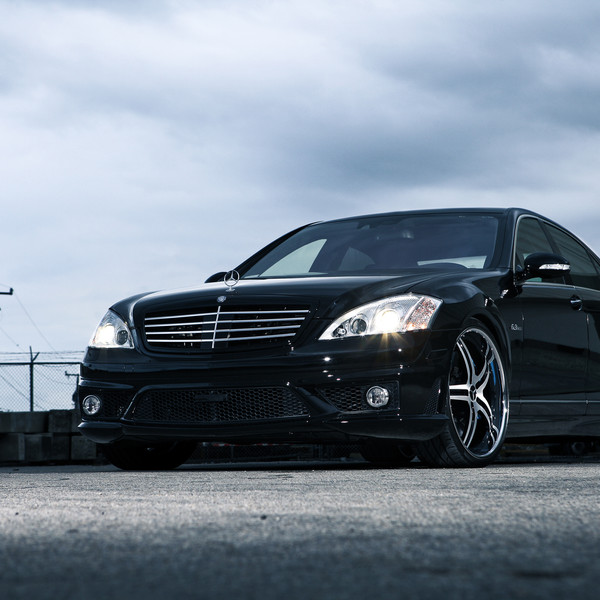 Black Mercedes S Class with Front Bumper Lips - Photo by Vossen