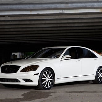 Black And White Balance - Mercedes S-Class With Tinted Headlights and Vossen Rims