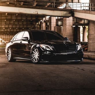 Custom Front Bumper on Black Mercedes S Class - Photo by ADV.1