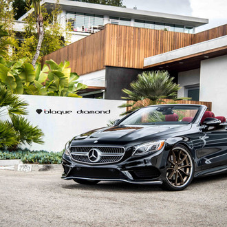 Black Convertible Mercedes S Class with Custom Headlights - Photo by Blaque Diamond