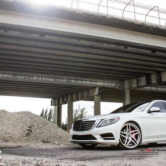 White Mercedes S Class with Chrome Billet Grille - Photo by Vellano