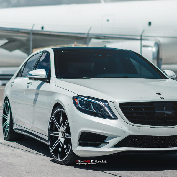 White Mercedes S-Class with Blacked Out Grille - Photo by Vellano