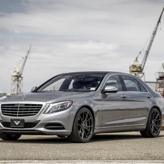 Chrome Billet Grille on Gray Mercedes S Class - Photo by Vorstiner